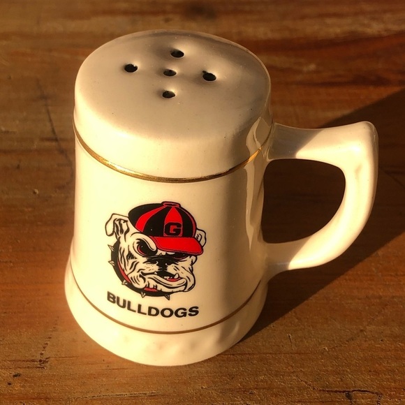 Vintage Georgia Bulldogs Ceramic Salt Shaker with Handle - Picture 1 of 5